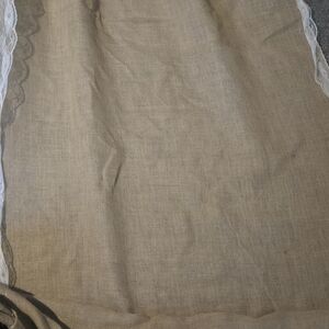 Tan Lace Trimmed Fabric